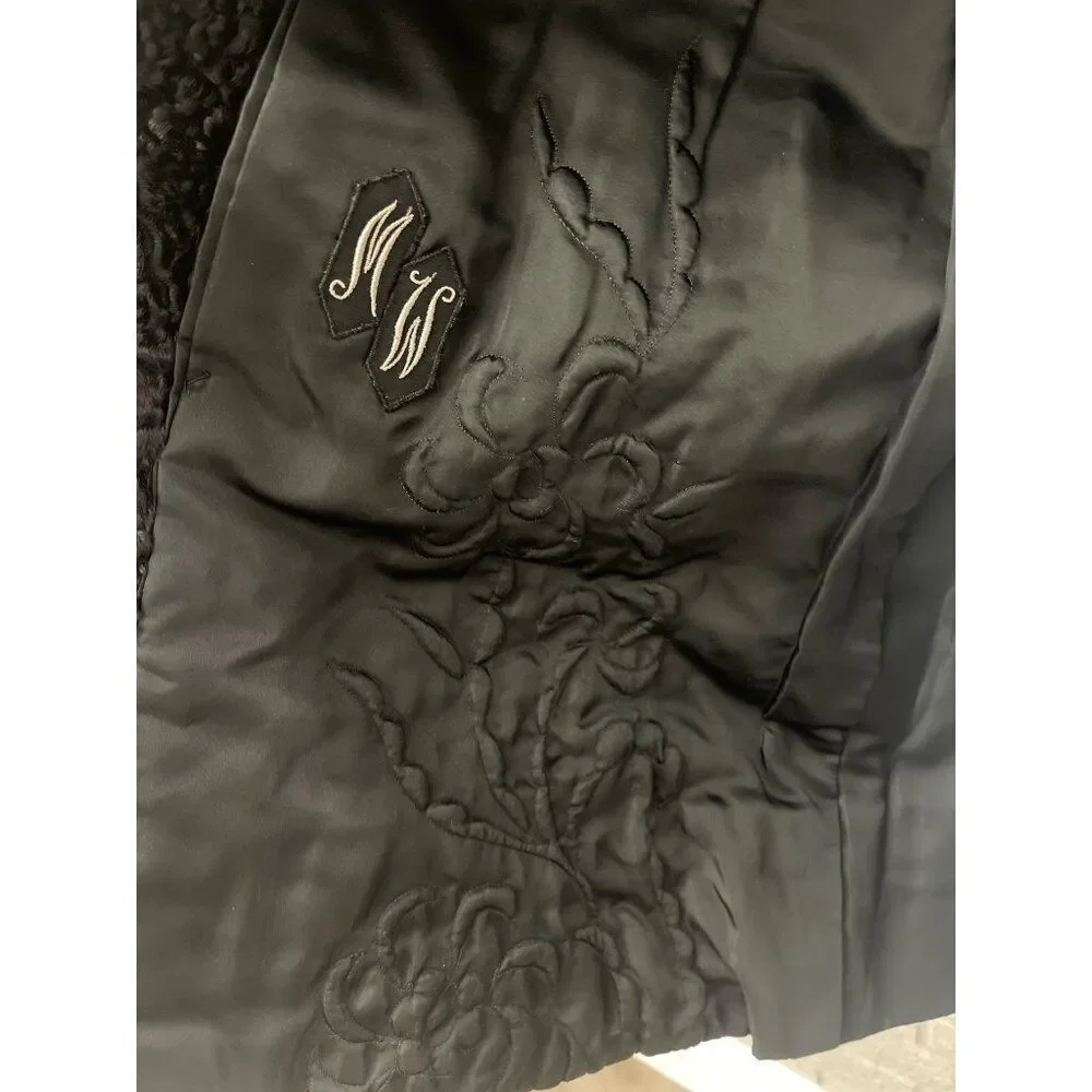N.L Kaplan Women’s Black Persian Lambswool & Fur Bolero jacket Size M